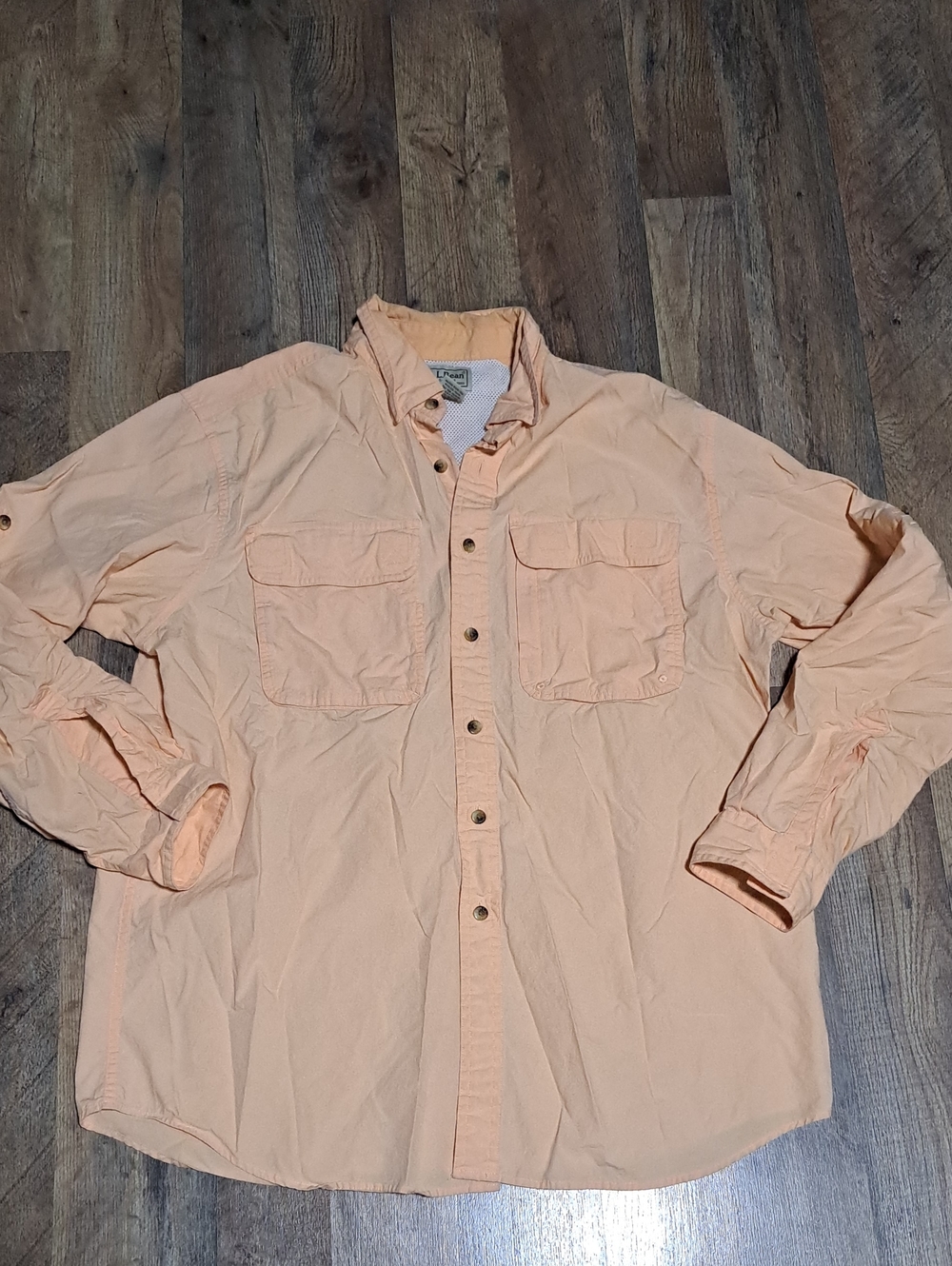 L.L. Bean Light Peach Shirt Size Medium Regular